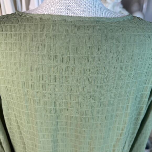 Women's green peasant blouse Plus sz. 2X soft Prairie core peasant #4434 - Picture 6 of 7